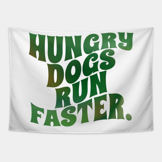 hungry dogs run faster - retro gradient Tapestry by SUMAMARU