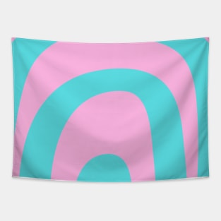 Boho baby blue and pink rainbow pattern Tapestry