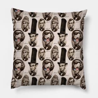 President Abraham Lincoln Seamless Pattern Pillow