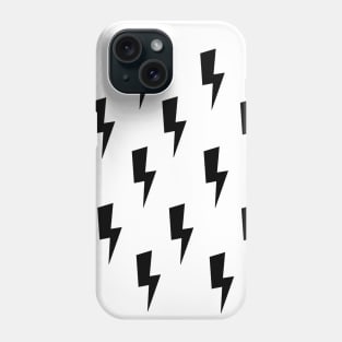 Lightning Bolts- Black on White Phone Case