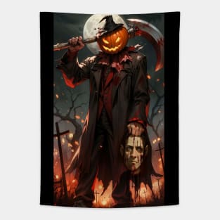 Horror Pumpkin Scream Tapestry