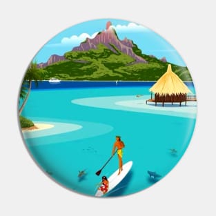 Vintage Travel Poster - Bora Bora Pin