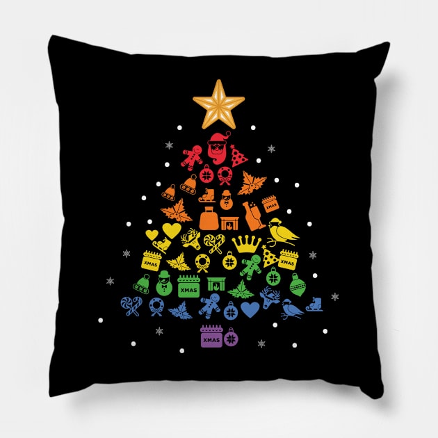 Christmas Tree pride Flag Pillow by MZeeDesigns