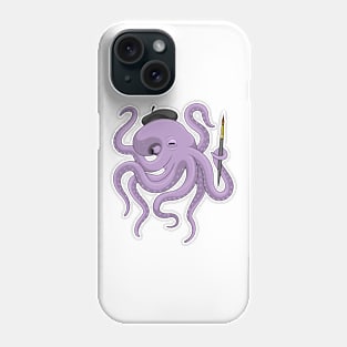 Octopus Painter Paint brush Phone Case