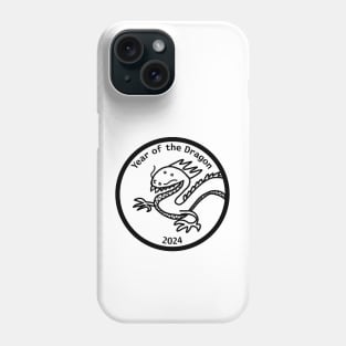 Year of the Dragon 2024 Portrait Black Line Phone Case