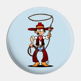 Cowboy with a lasso Pin