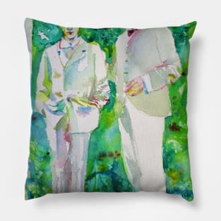 OSCAR WILDE and LORD ALFRED DOUGLAS watercolor portrait.2 Pillow