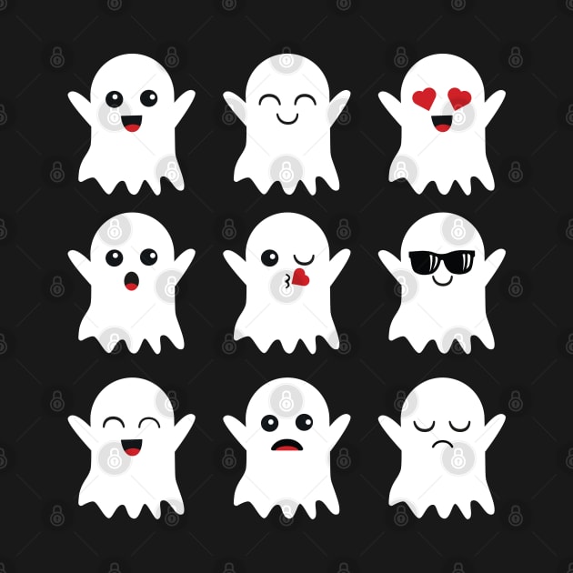 Cute Ghost Emoticon Funny Halloween Gift by HCMGift