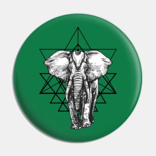 geometric elephant Pin