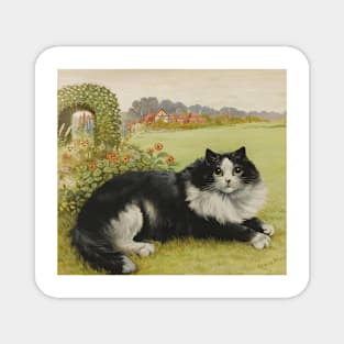 Louis Wain Tuxedo Cat Magnet