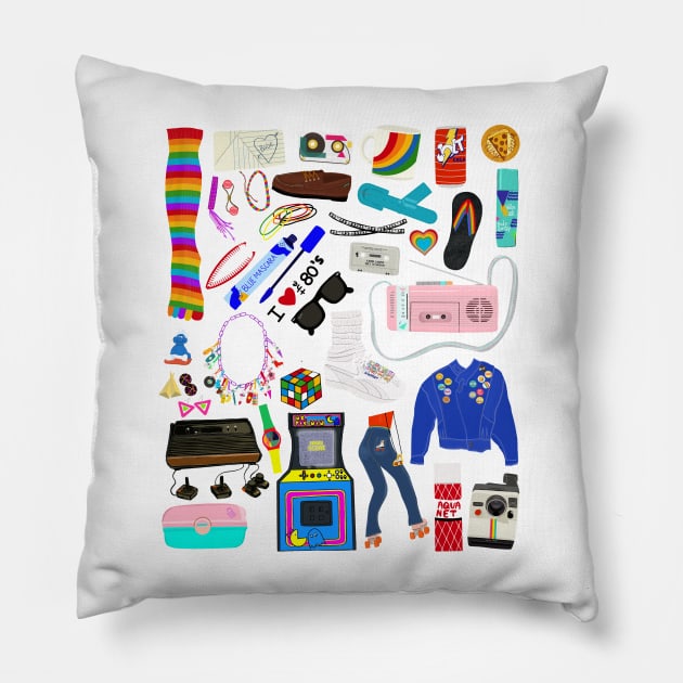 80’s Flashback Pillow by jenblove