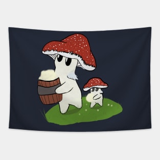 Worker Mushrooms Tapestry