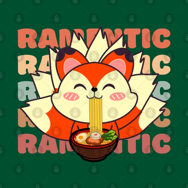 Cute Fox Eating Ramen by ChasingTees