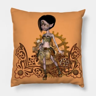 Cute little steampunk girl Pillow