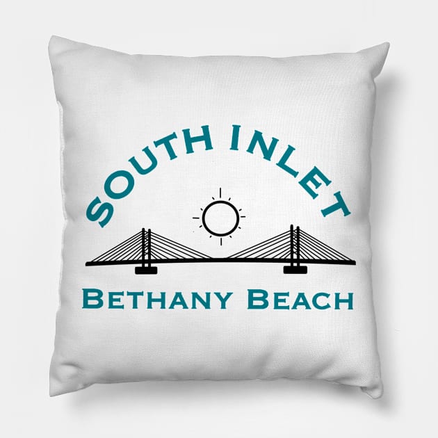 South Inlet Bridge at Bethany Beach Pillow by Rezolutioner