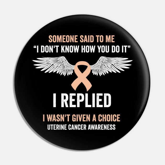 uterine cancer warrior - peach ribbon awareness month - gynecological cancer Pin by Merchpasha1