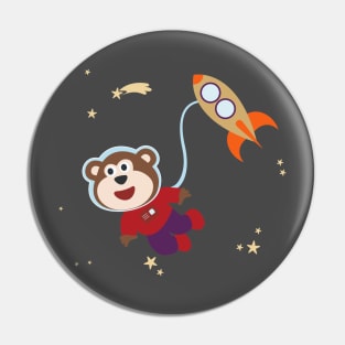 Space monkey or astronaut in a space suit with cartoon style Pin