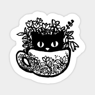 Cup Garden Cat Magnet