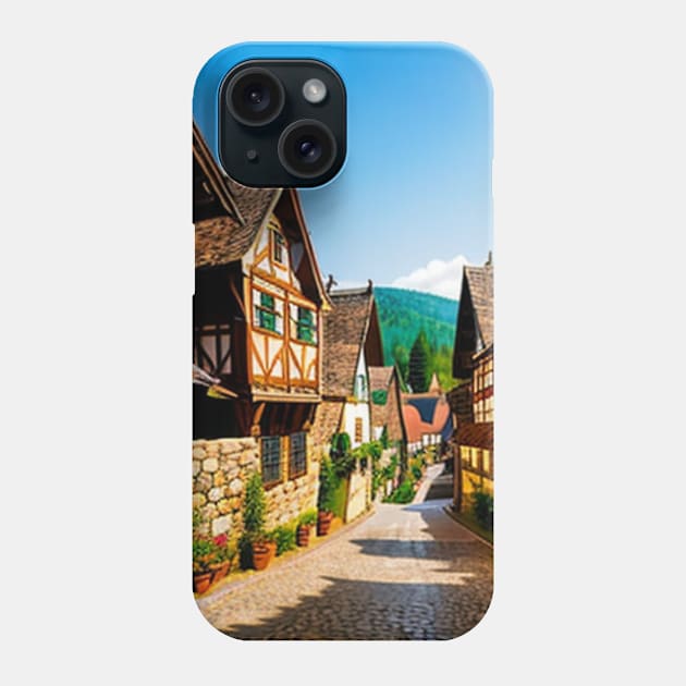 Medieval Village - Middle Ages German Architecture Phone Case by CursedContent