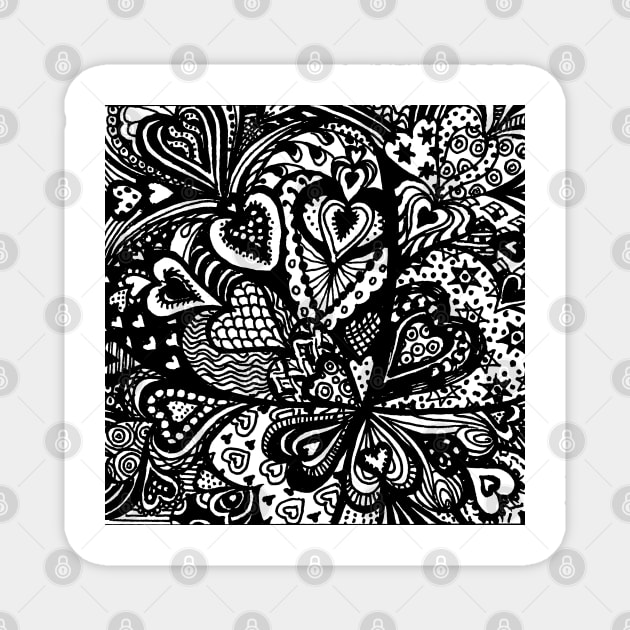 Hearts in a Square Aussie Tangle - see description re colour options Magnet by Heatherian