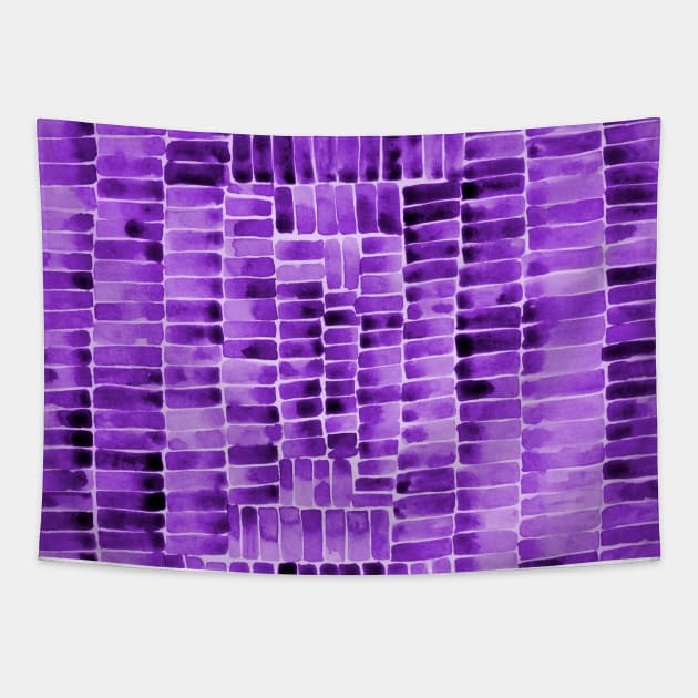 Watercolor abstract rectangles - purple Tapestry by wackapacka