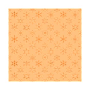 Assorted Snowflakes Orange on Pale Orange Repeat 5748 T-Shirt