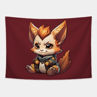 a cute sitting baby fox Tapestry