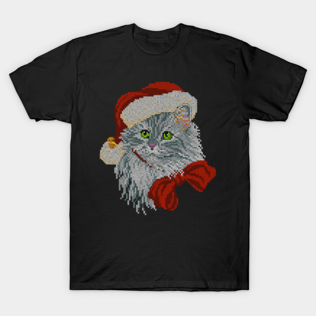 Christmas Cross Stitch Cat Christmas Sweater T Shirt Teepublic