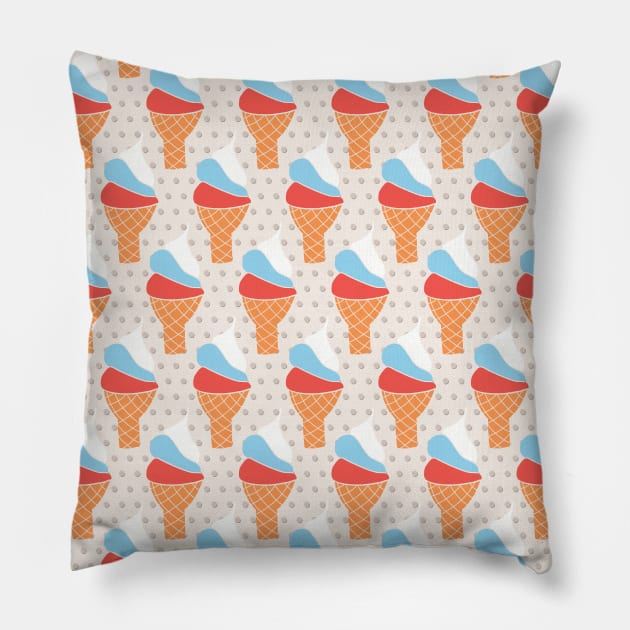 Vintage Soft  Ice Cream Cones Pillow by Sandra Hutter Designs