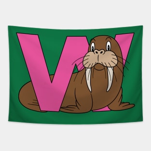 Letter W with Walrus Tapestry