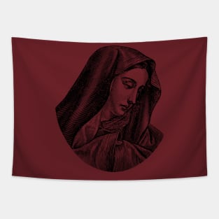 Vintage Virgin Mary Illustration Tapestry