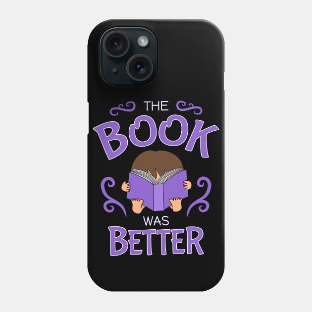 The book was better - cute brunette girl, purple Phone Case by Nutmegfairy