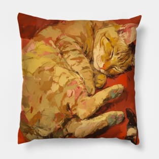 Orange Cat Sleeping Pillow