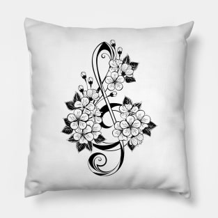 Contour Treble Clef with Sakura Pillow