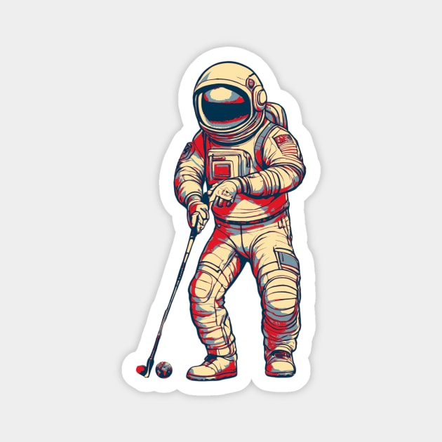 Astronaut Golf Player Magnet by DesignArchitect
