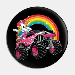 Dabbing Unicorn Monster Truck Birthday Party Gift Pin