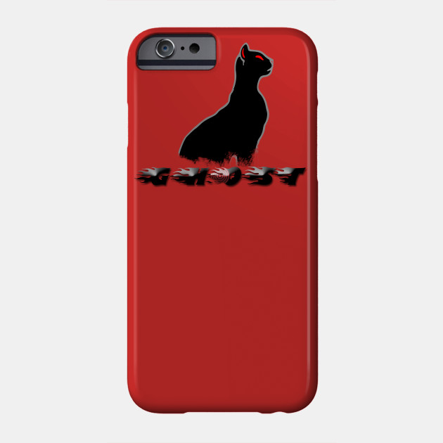 Cat With Red Eyes Black Cat Ghost Phone Case Teepublic