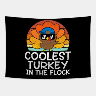 Coolest Turkey in the Flock Thanksgiving Boys Girls Teens Tapestry