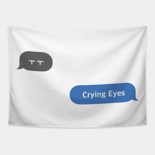 Korean Slang Chat Word ㅜㅜ Meanings - Crying Eyes Tapestry