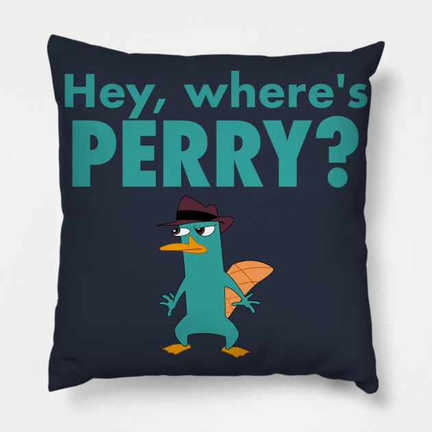 Hey, Where's Perry? Pillow by LuisP96