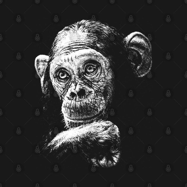 Chimpanzee Monkey / Risograph Artwork by Riso Art