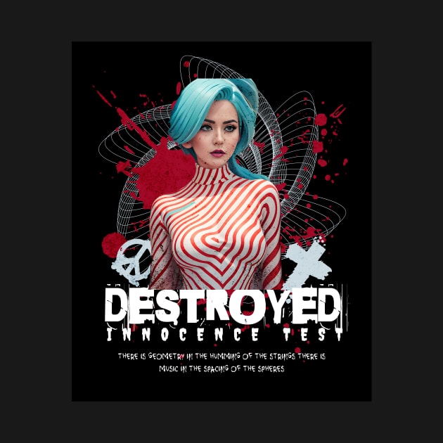 Destroyed Innocence Test (blue hair, red stripes) by PersianFMts
