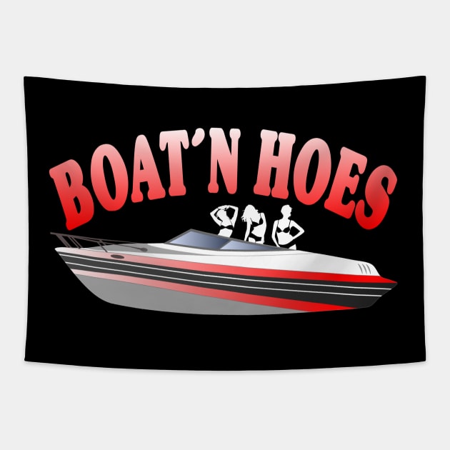 Boat Captain Gals Yacht Boaters Motor Boat Tapestry by Monstershirts