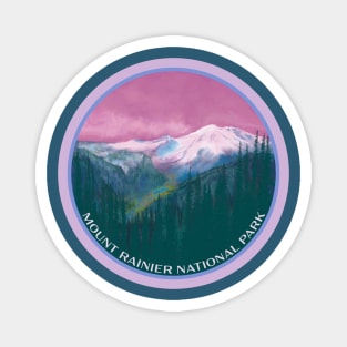 Mount Rainier National Park Impressionist Landscape Painting Magnet