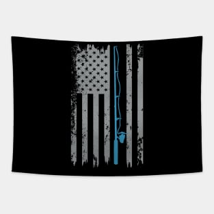 American Flag Fishing Fisherman Tapestry