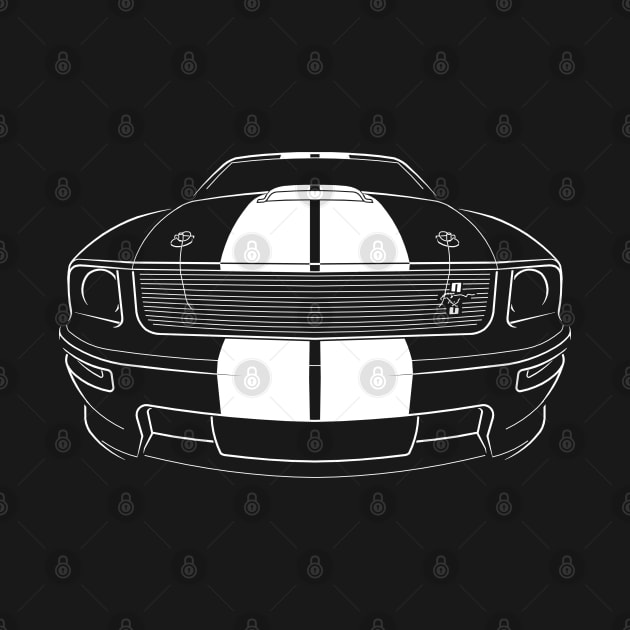 Ford Mustang GT - front stencil, white by mal_photography