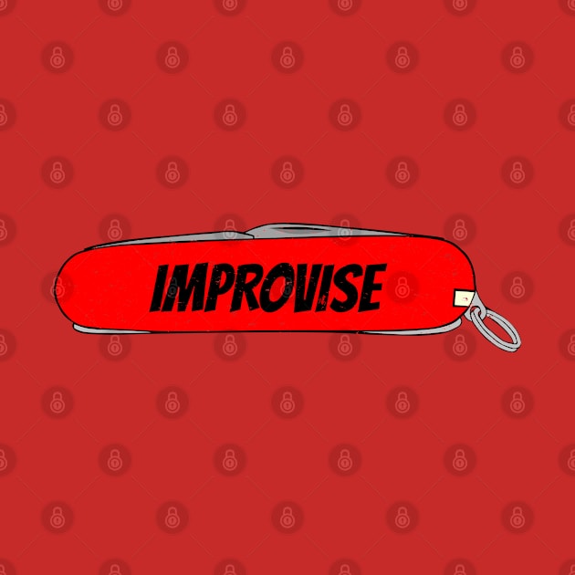 Improvise Red Army Pocket Knife Fun Tool Cut Blade Elements for People who Explore and Extend known Borders of Confort Zone. Improvise it and solve Challenges. by Olloway