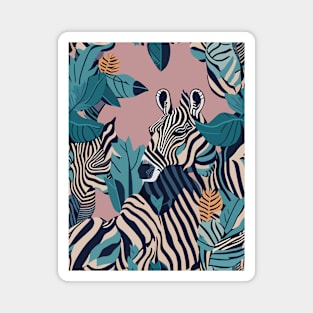 Modern  Savanna Wild Animal Zebra Stripes Pattern Magnet