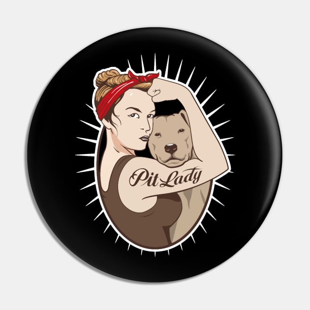 Pit Lady Gift T-shirt For Lover Pitbull Pin by darius2019