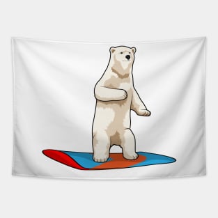 Polar bear as Snowboarder with Snowboard Tapestry